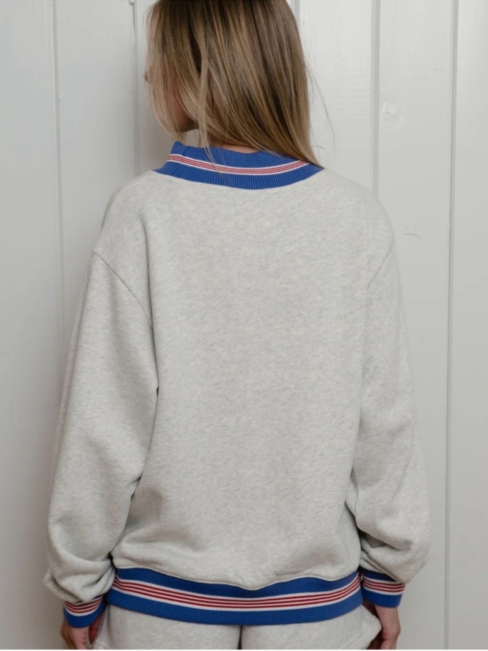 PARKE Oversized Crewneck Sweatshirt Boardwalk Varsity Mockneck S/M - Picture 5 of 8